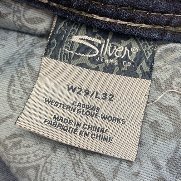 Silver Jeans Suki Surplus Boot Size 29 Dark wash denim with stretch Black patch - Picture 9 of 15